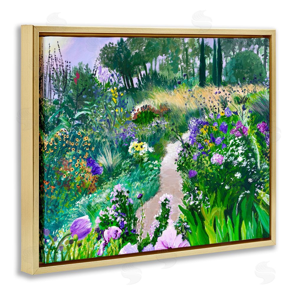 Lee Ann Zirbes Path to Country Gardens Gold Floating Frame Canvas Wall Art Print