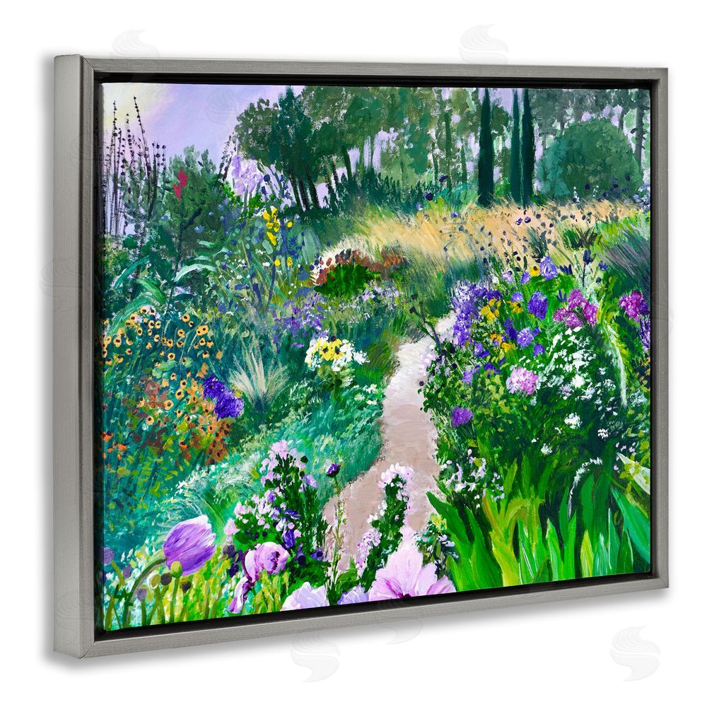 Lee Ann Zirbes Path to Country Gardens Gray Floating Frame Canvas Wall Art Print