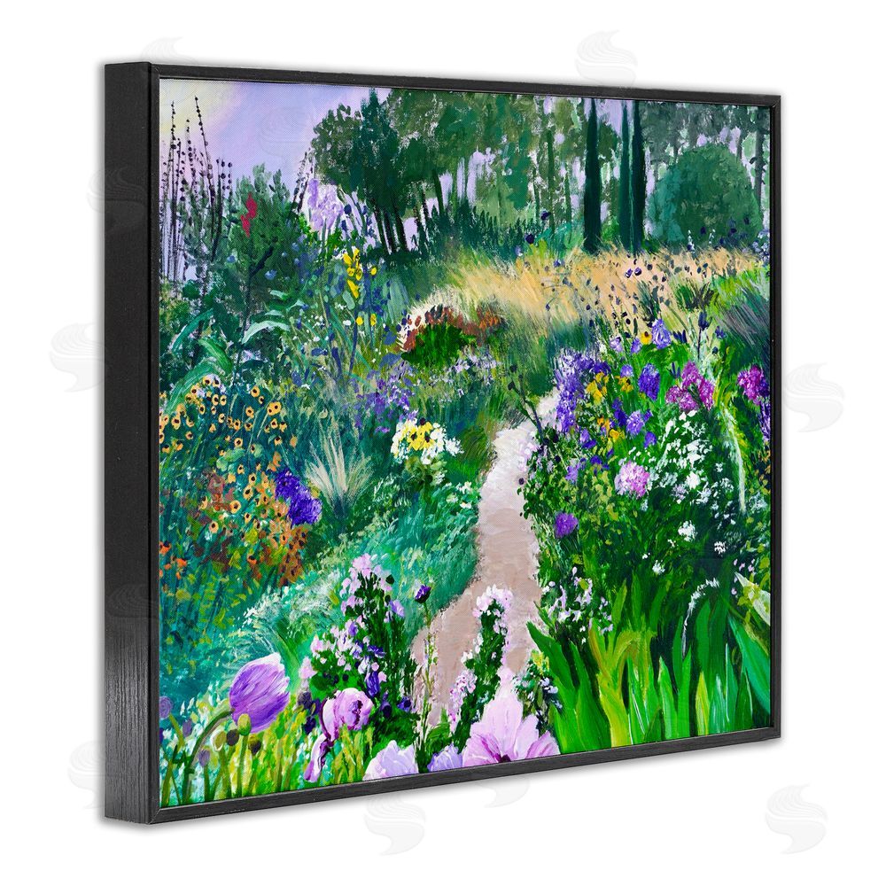Lee Ann Zirbes Path to Country Gardens Black Framed Giclee Wall Art Print