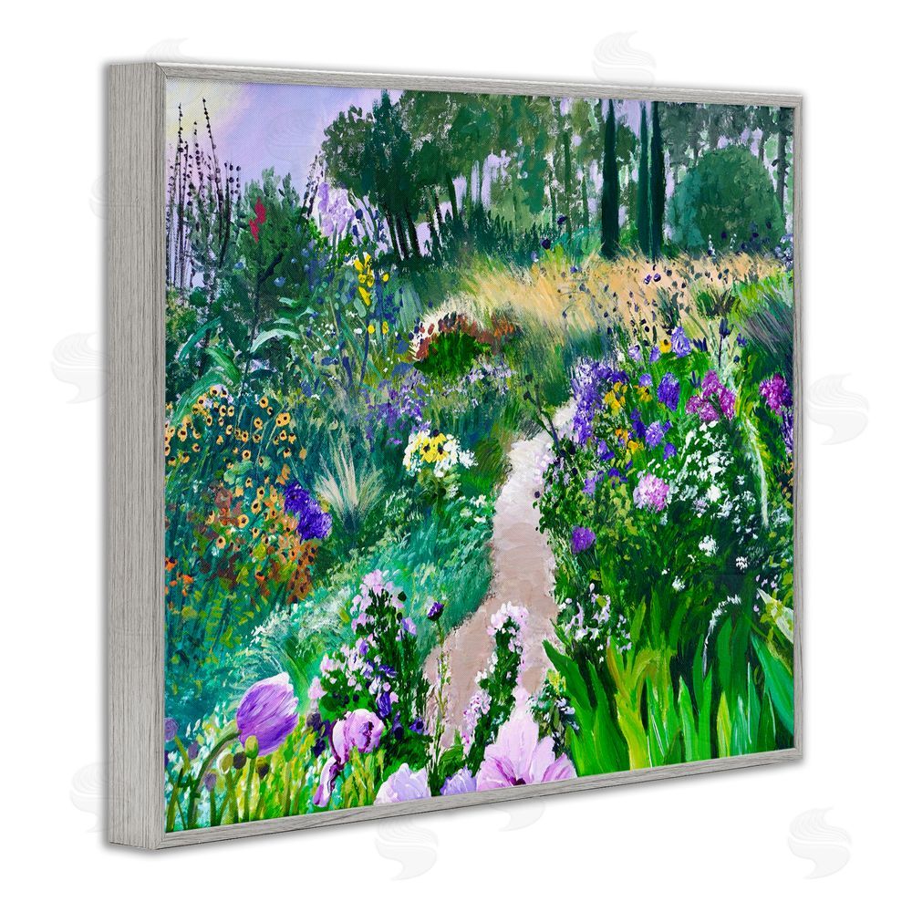 Lee Ann Zirbes Path to Country Gardens Gray Framed Giclee Wall Art Print