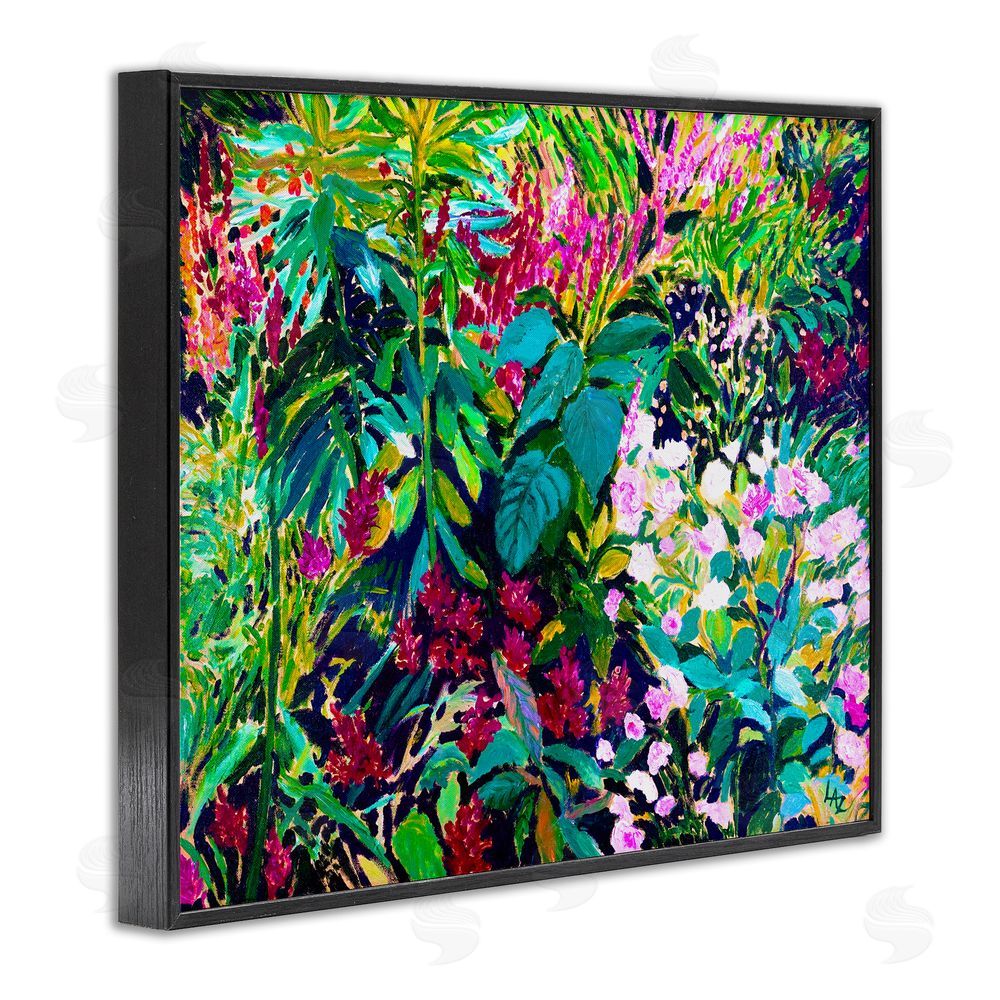 Lee Ann Zirbes Lush & Vibrant Tropical Leaves Black Framed Giclee Wall Art Print