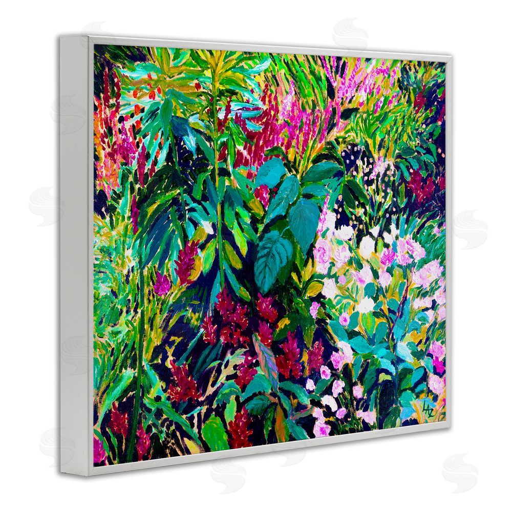 Lee Ann Zirbes Lush & Vibrant Tropical Leaves White Framed Giclee Wall Art Print
