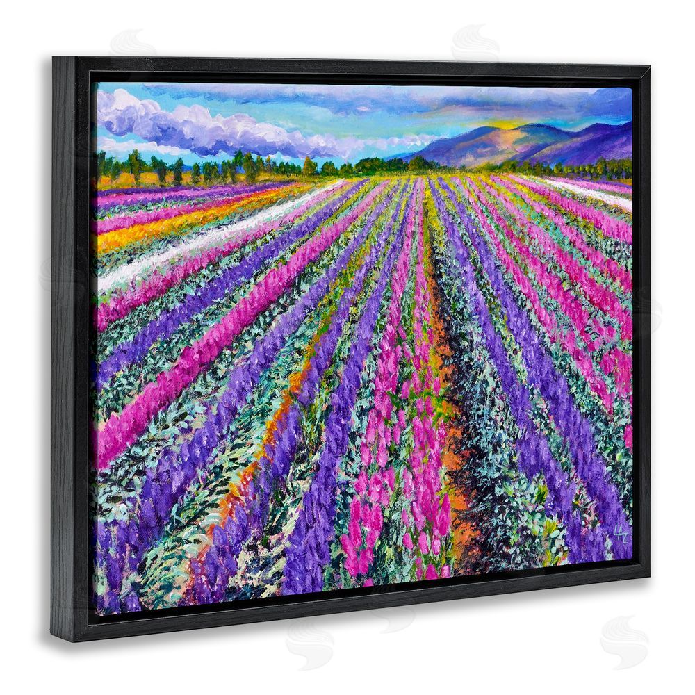 Lee Ann Zirbes Fragrant Lavender Farm Black Floating Frame Canvas Wall Art Print