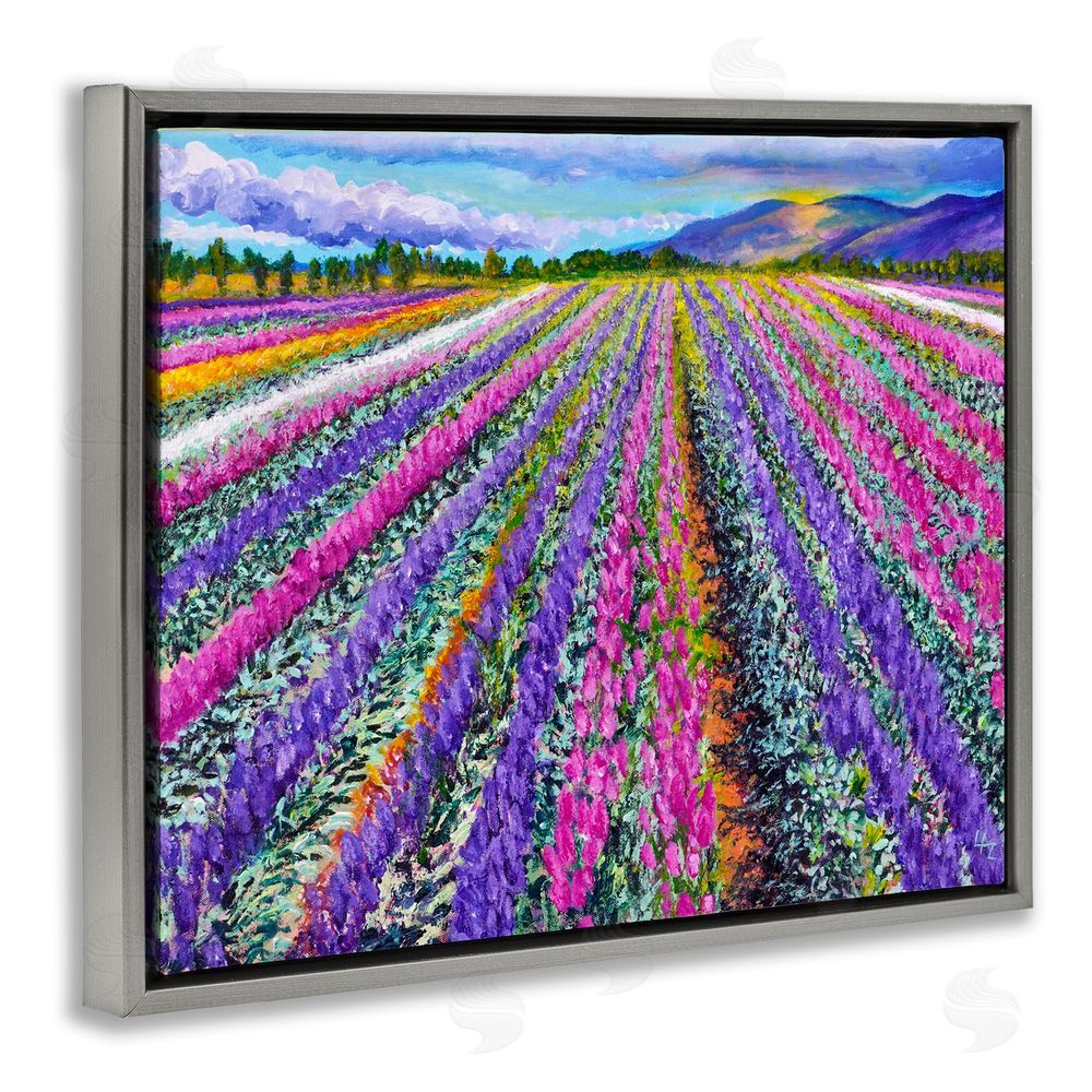Lee Ann Zirbes Fragrant Lavender Farm Gray Floating Frame Canvas Wall Art Print