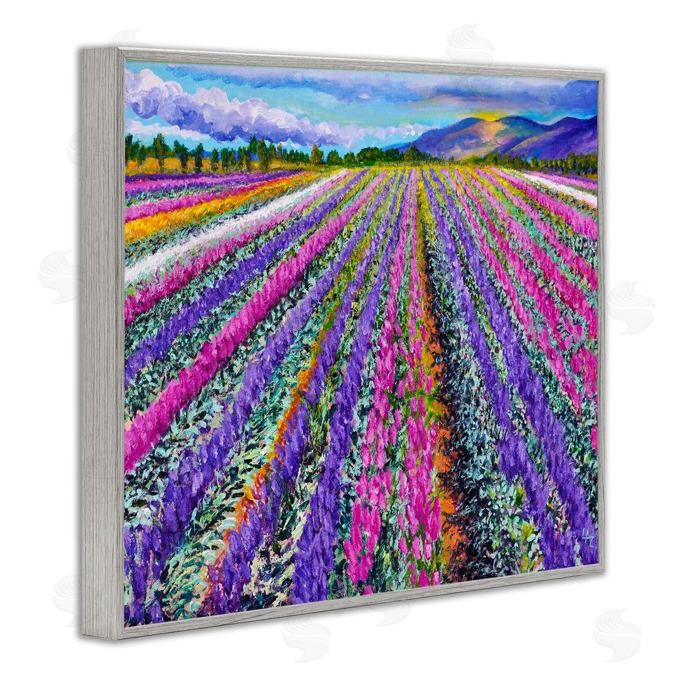 Lee Ann Zirbes Fragrant Lavender Farm Gray Framed Giclee Wall Art Print