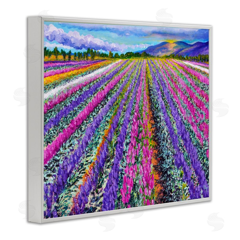 Lee Ann Zirbes Fragrant Lavender Farm White Framed Giclee Wall Art Print