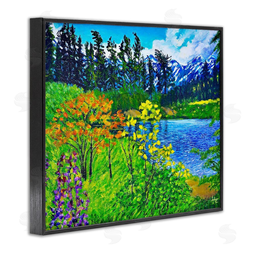 Lee Ann Zirbes Hidden Lake Scenery Black Framed Giclee Wall Art Print