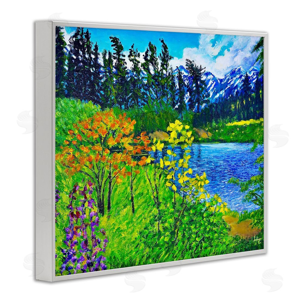 Lee Ann Zirbes Hidden Lake Scenery White Framed Giclee Wall Art Print
