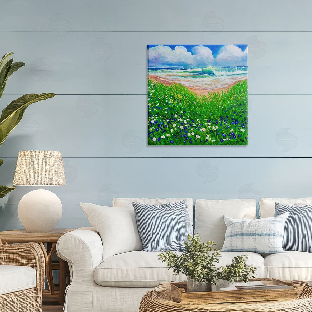 Lee Ann Zirbes Summer Wind Beach Flowers Canvas Art on Wall