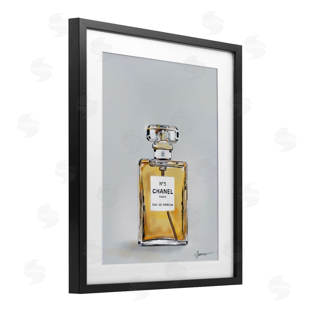 Mary Sparrow Elegant Luxury Perfume Black Framed Print Under Glass with White Mat Wall Art