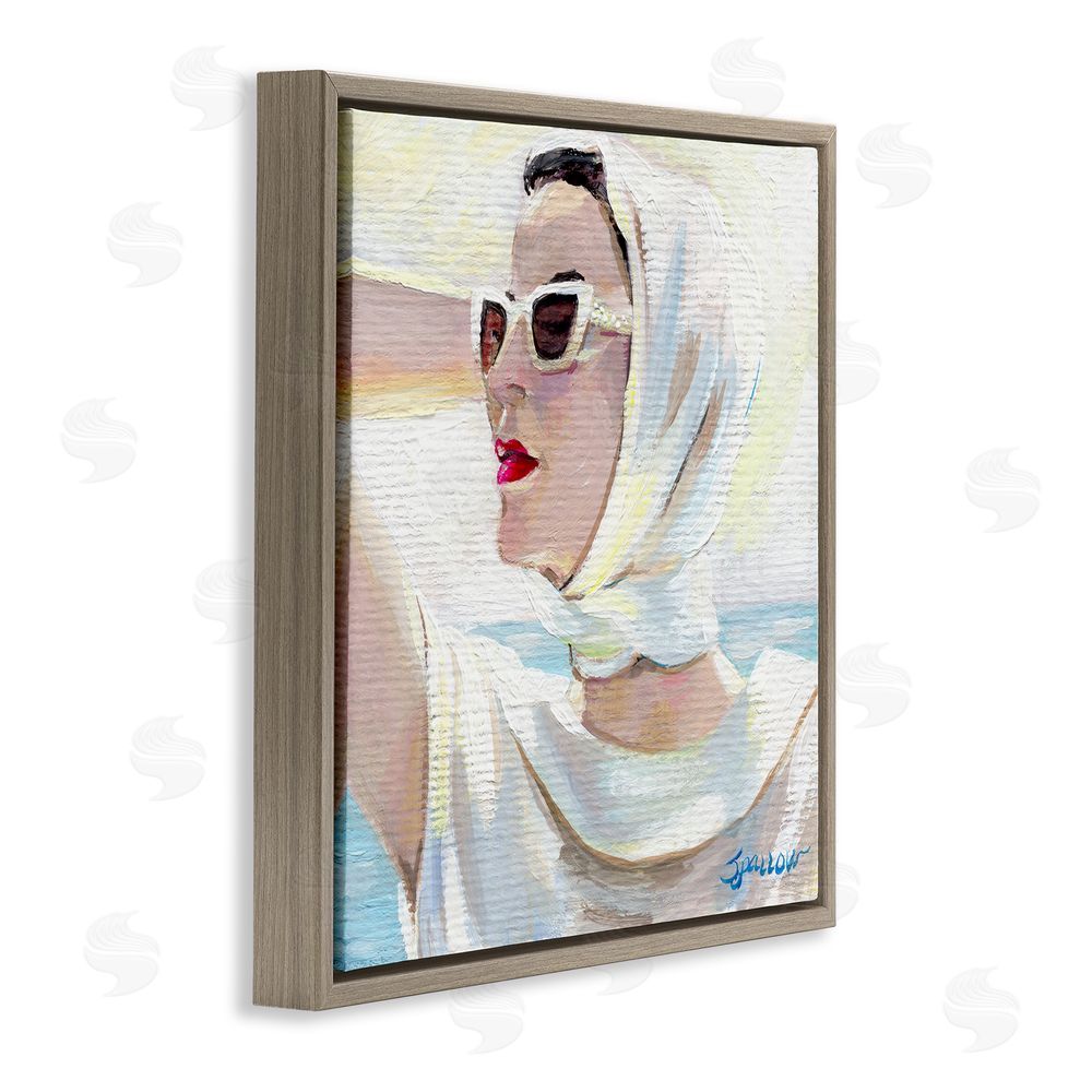 Mary Sparrow Timeless Stylish White Sunglasses Brown Floating Frame Canvas Wall Art Print