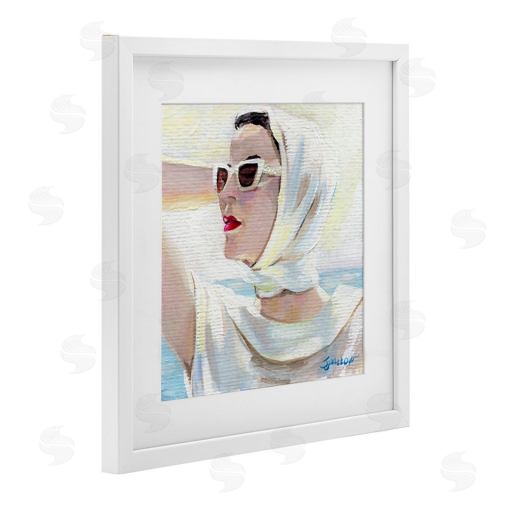 Mary Sparrow Timeless Stylish White Sunglasses White Framed Print Under Glass with Mat Wall Art