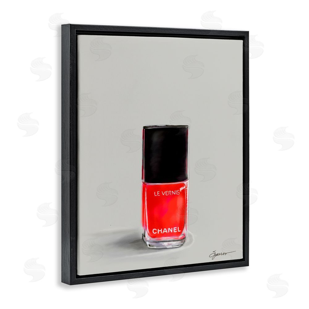 Mary Sparrow Classy Rouge Nail Polish Black Floating Frame Canvas Wall Art Print
