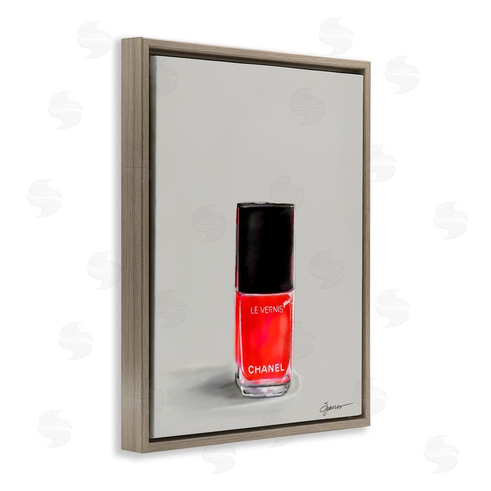 Mary Sparrow Classy Rouge Nail Polish Brown Floating Frame Canvas Wall Art Print
