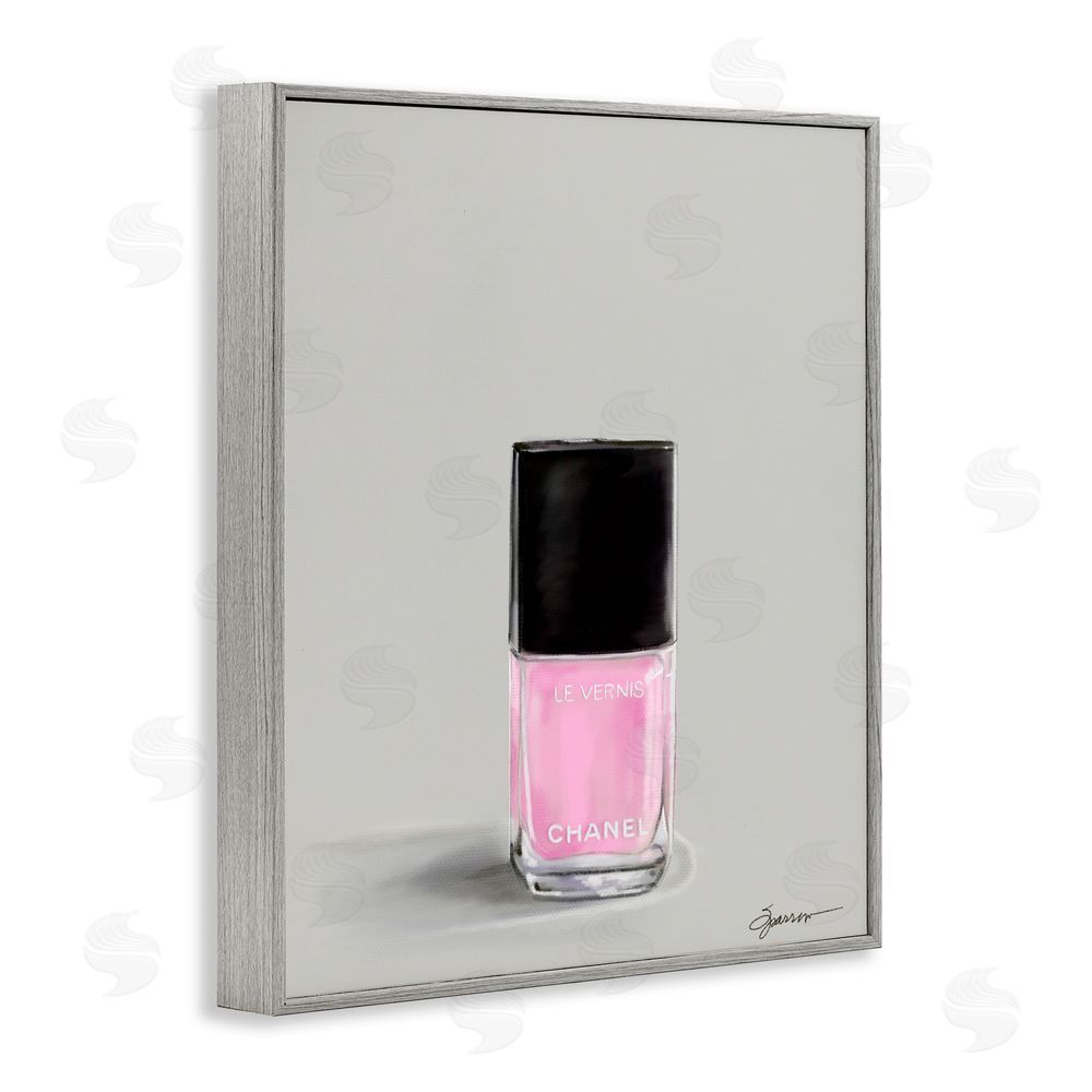 Mary Sparrow Pink Luxury Nail Polish Gray Framed Giclee Wall Art Print
