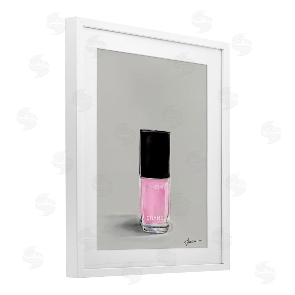 Mary Sparrow Pink Luxury Nail Polish White Framed Print Under Glass with Mat Wall Art