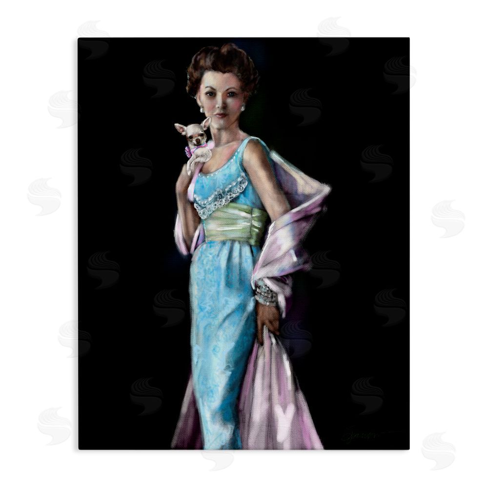 Mary Sparrow Friday Night Woman & Chihuahua Canvas Wall Art Print