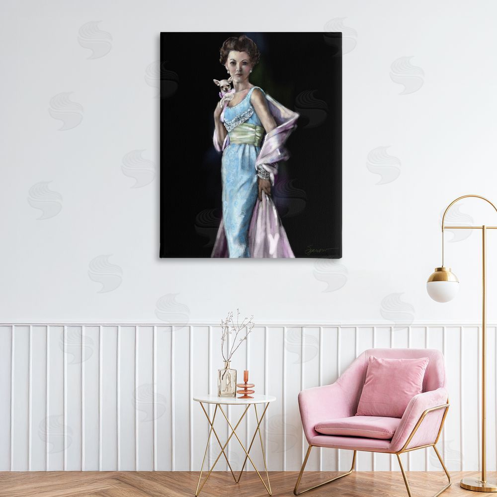 Mary Sparrow Friday Night Woman & Chihuahua Canvas Art on Wall