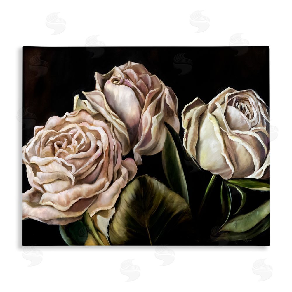 Mary Sparrow Fading Beauty White Roses Canvas Wall Art Print