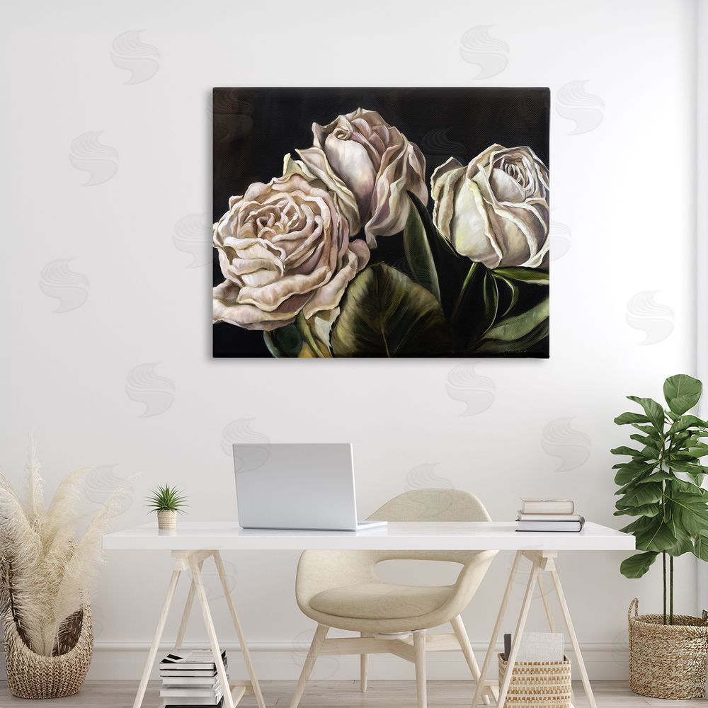Mary Sparrow Fading Beauty White Roses Canvas Art on Wall