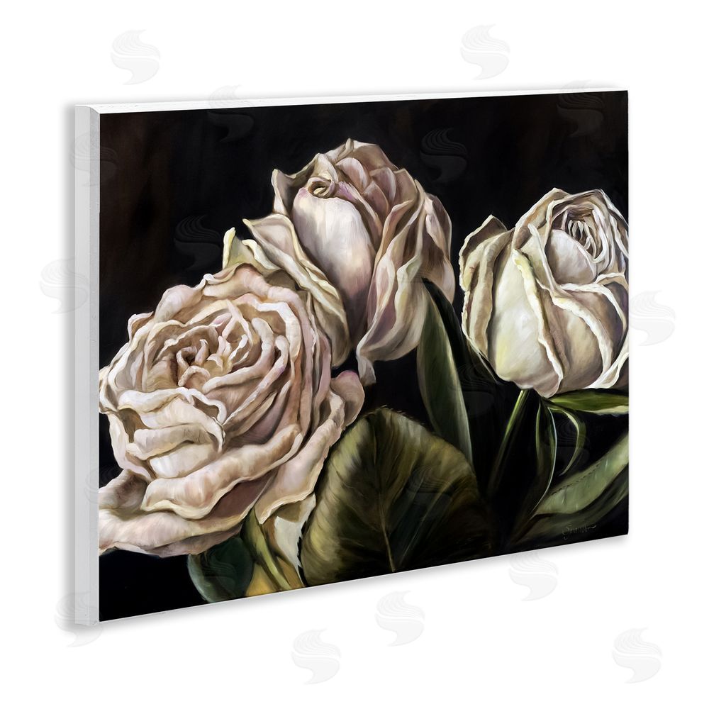 Mary Sparrow Fading Beauty White Roses Wall Plaque Art Print