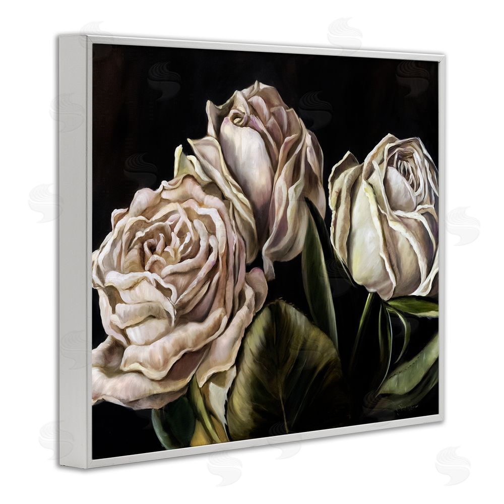 Mary Sparrow Fading Beauty White Roses White Framed Giclee Wall Art Print