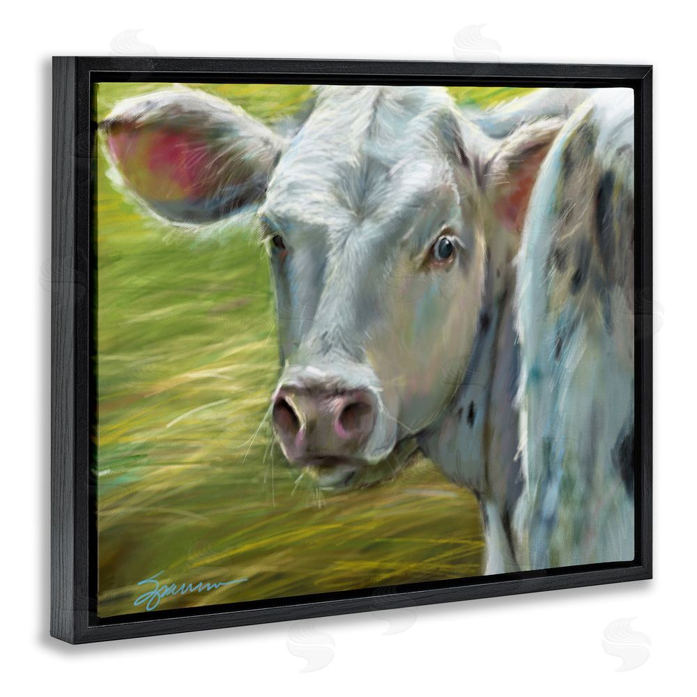 Mary Sparrow Baby Bessie Portrait Black Floating Frame Canvas Wall Art Print