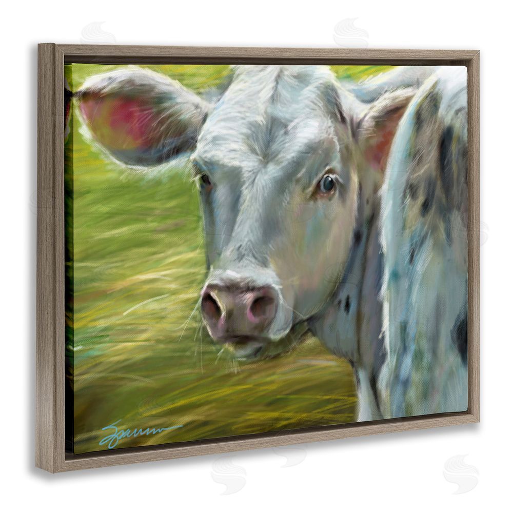 Mary Sparrow Baby Bessie Portrait Brown Floating Frame Canvas Wall Art Print