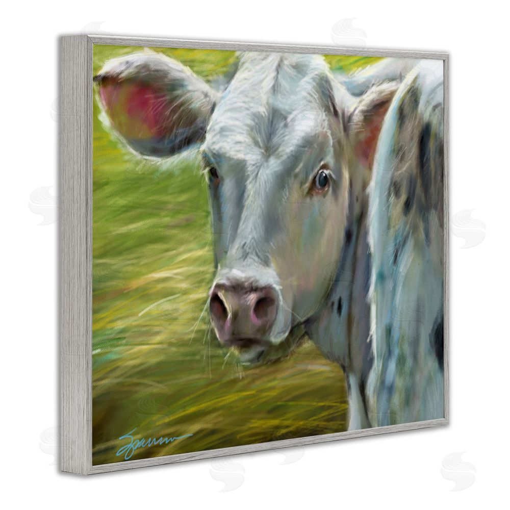 Mary Sparrow Baby Bessie Portrait Gray Framed Giclee Wall Art Print