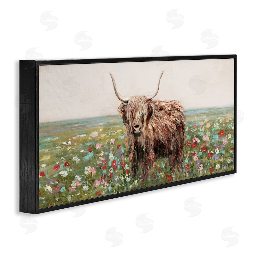 Sally Swatland Grazing In Poppy Field Black Framed Giclee Wall Art Print