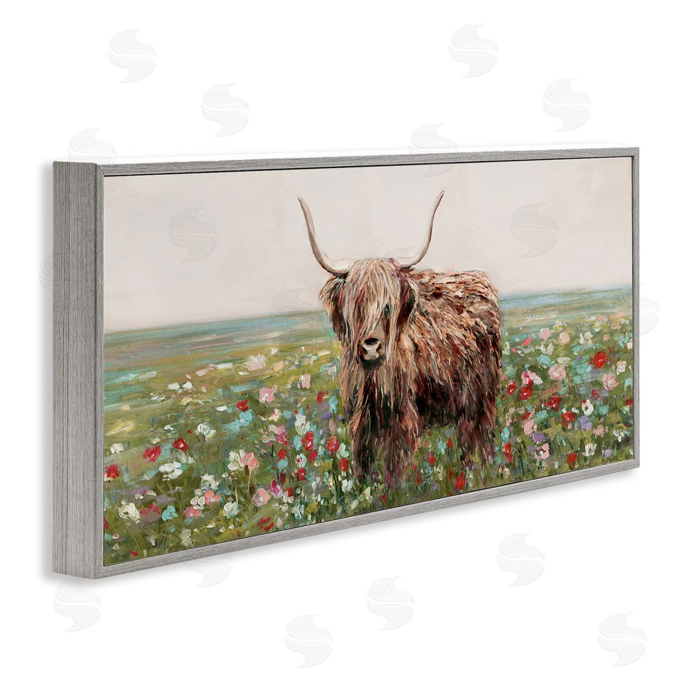Sally Swatland Grazing In Poppy Field Gray Framed Giclee Wall Art Print