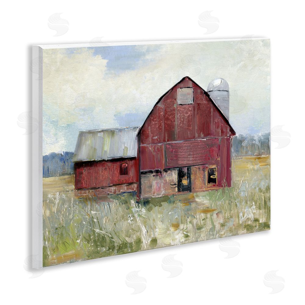 Sally Swatland Red Rugged Barn Wooden Wall Plaque Art Print