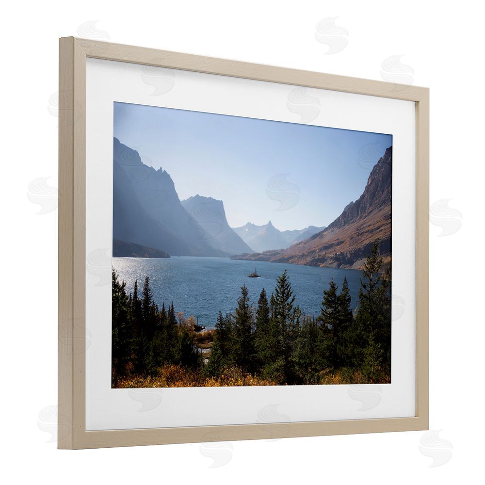 Carol Robinson Cliffs Overlooking Lake Brown Framed Print Under Glass Wall Art