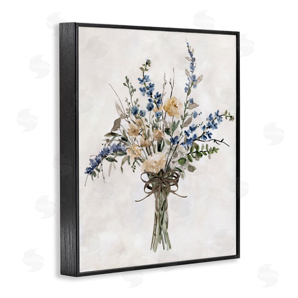 Carol Robinson Subdued Flower Bushel Black Framed Giclee Wall Art Print