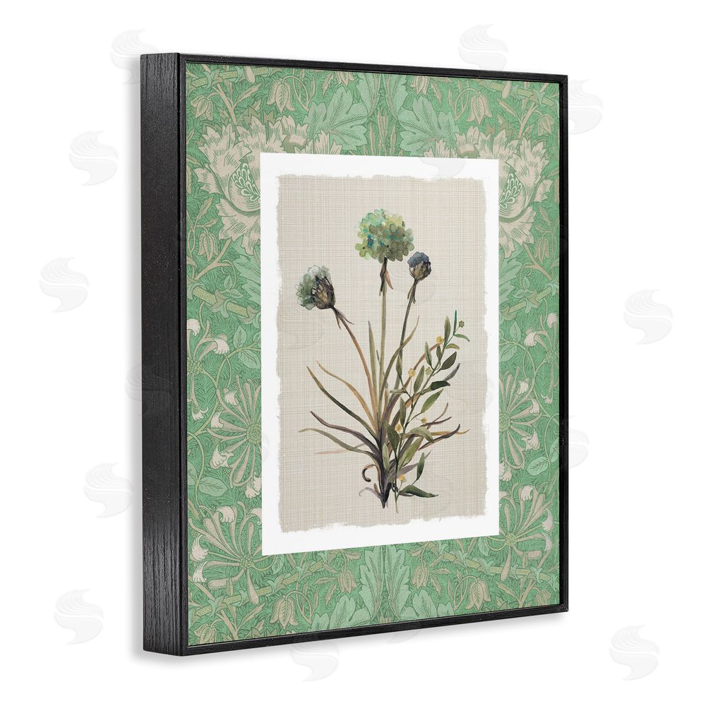 Carol Robinson Vintage Foliage in Green Black Framed Giclee Wall Art Print
