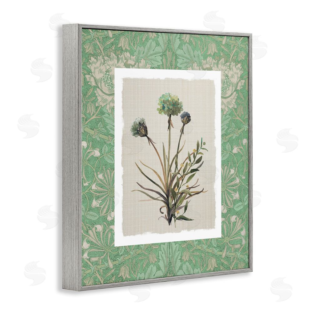 Carol Robinson Vintage Foliage in Green Gray Framed Giclee Wall Art Print
