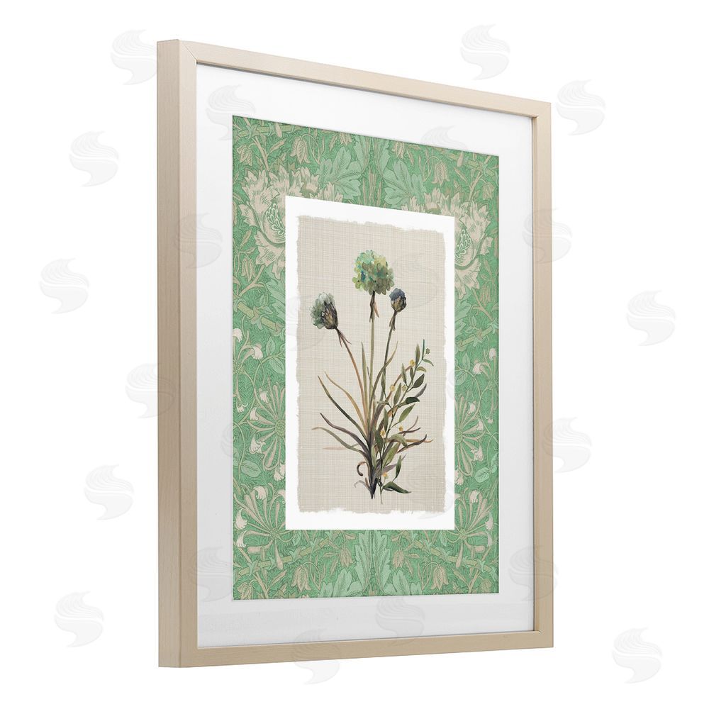 Carol Robinson Vintage Foliage in Green Brown Framed Print Under Glass Wall Art