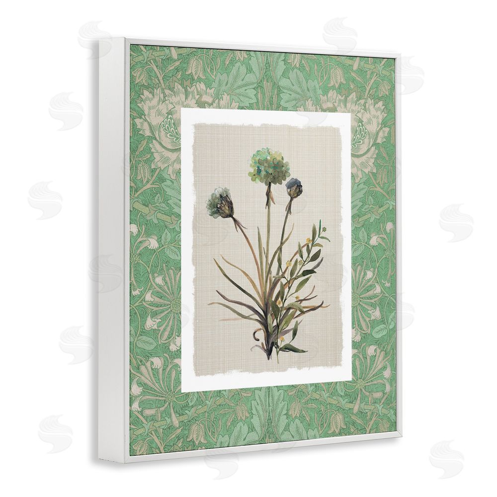 Carol Robinson Vintage Foliage in Green White Framed Giclee Wall Art Print