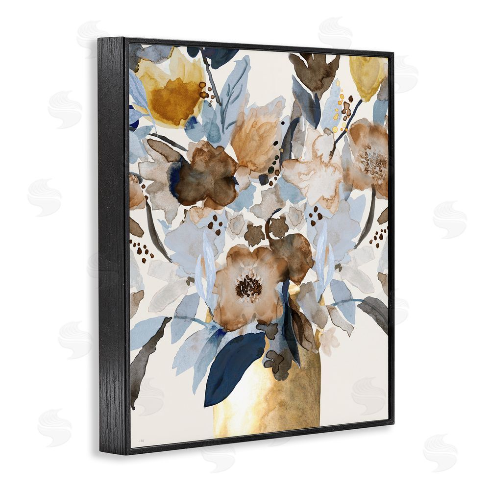 Val Rhodes Expressive Earthy Blossoms Black Framed Giclee Wall Art Print