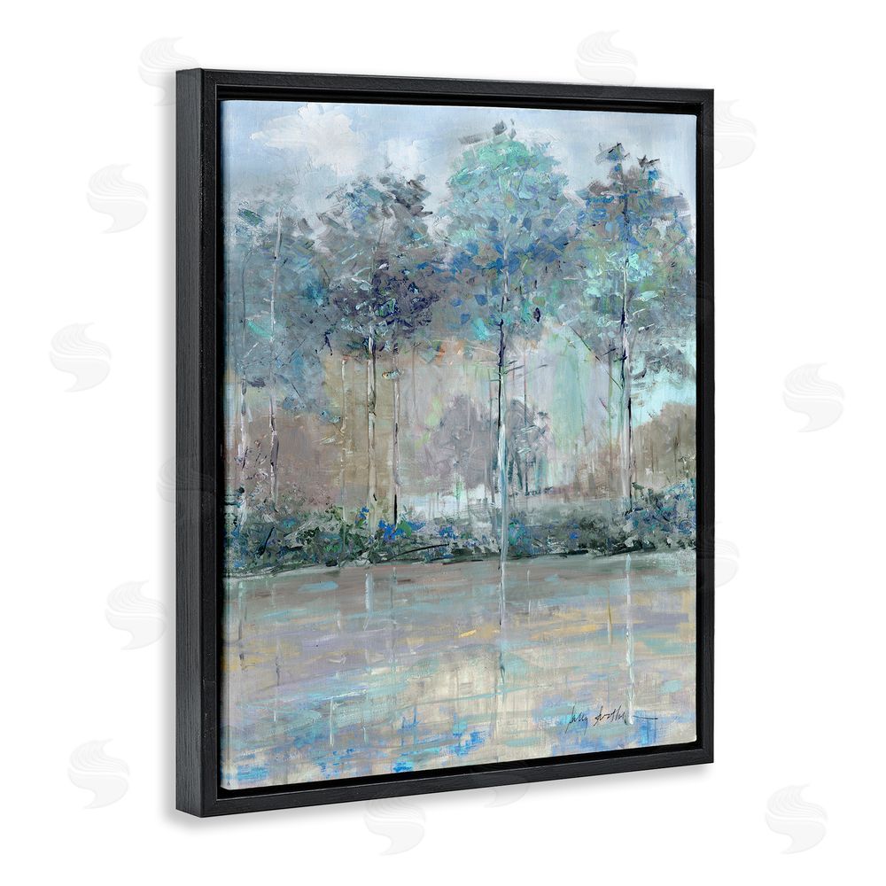 Sally Swatland Subdued Expression of Trees Black Floating Frame Canvas Wall Art Print