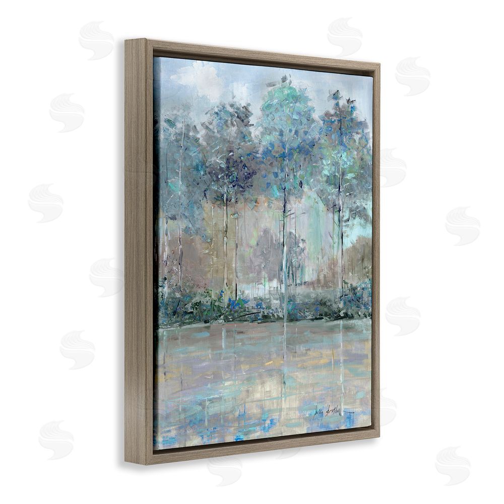 Sally Swatland Subdued Expression of Trees Brown Floating Frame Canvas Wall Art Print