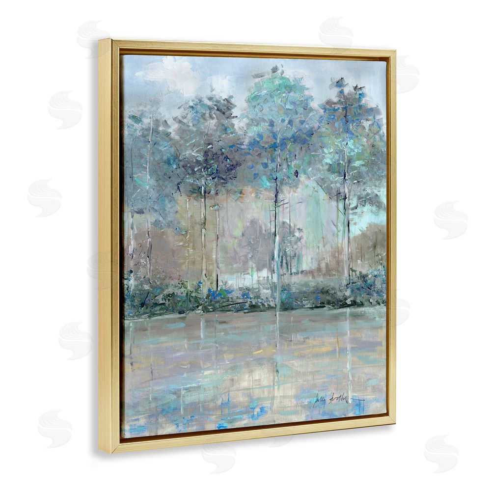 Sally Swatland Subdued Expression of Trees Gold Floating Frame Canvas Wall Art Print