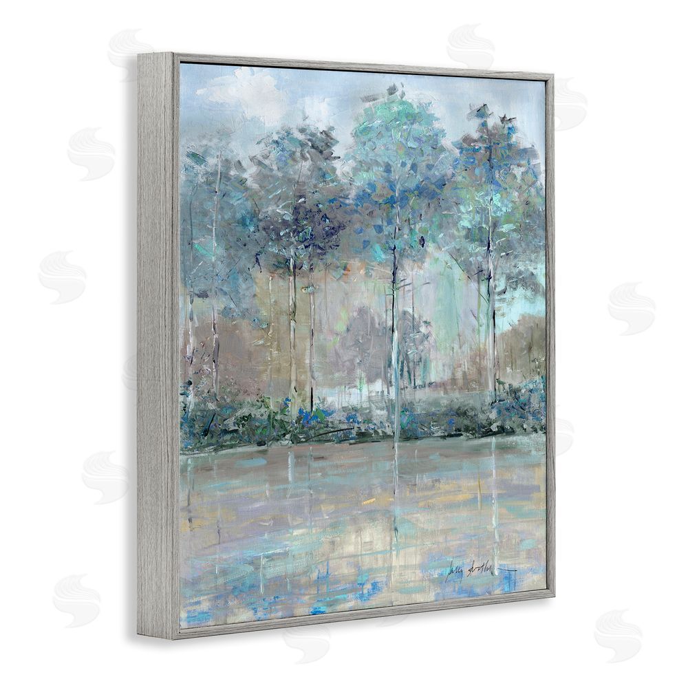 Sally Swatland Subdued Expression of Trees Gray Framed Giclee Wall Art Print