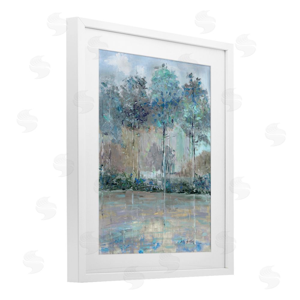 Sally Swatland Subdued Expression of Trees White Framed Print Under Glass Wall Art