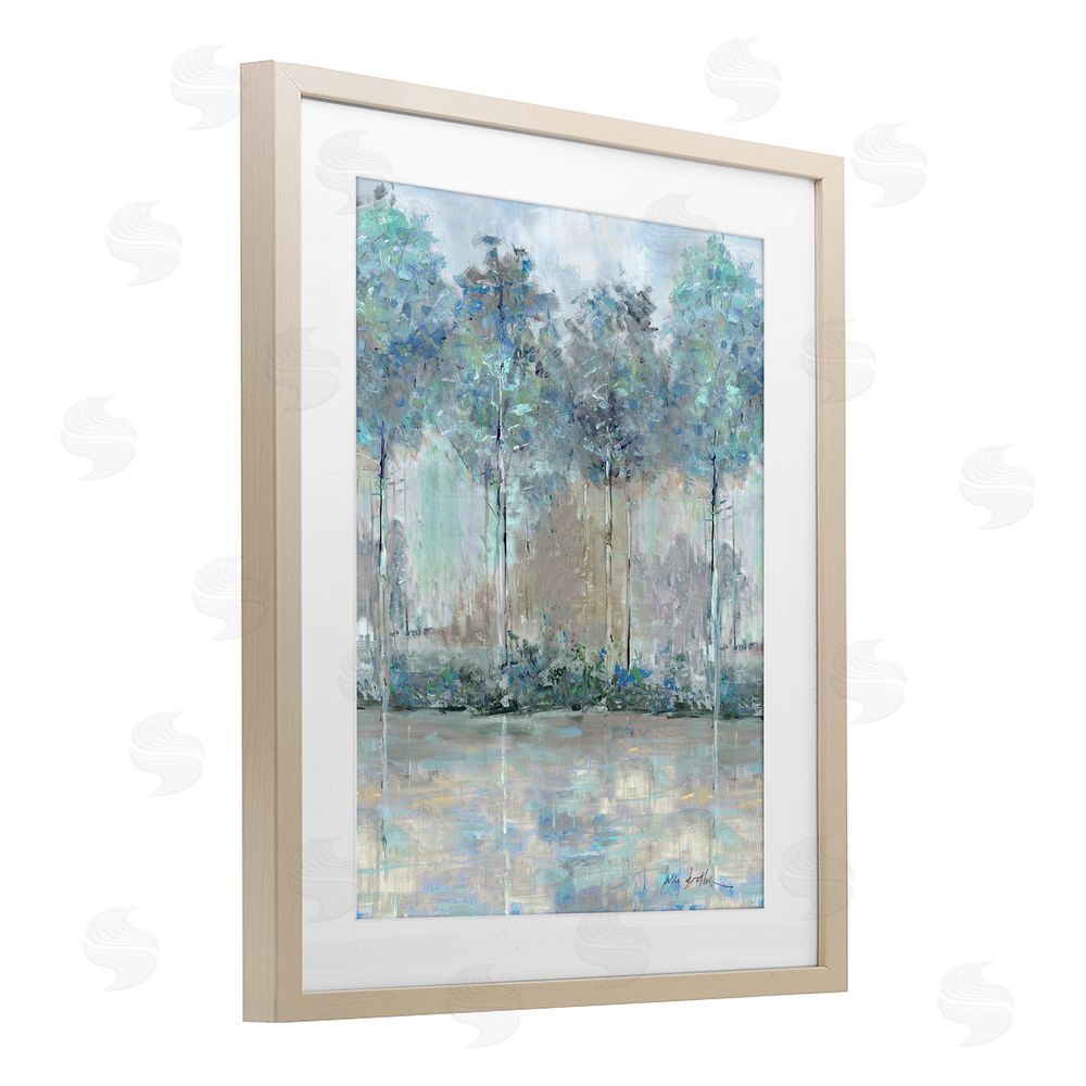 Sally Swatland Subdued Impression of Trees Brown Framed Print Under Glass Wall Art