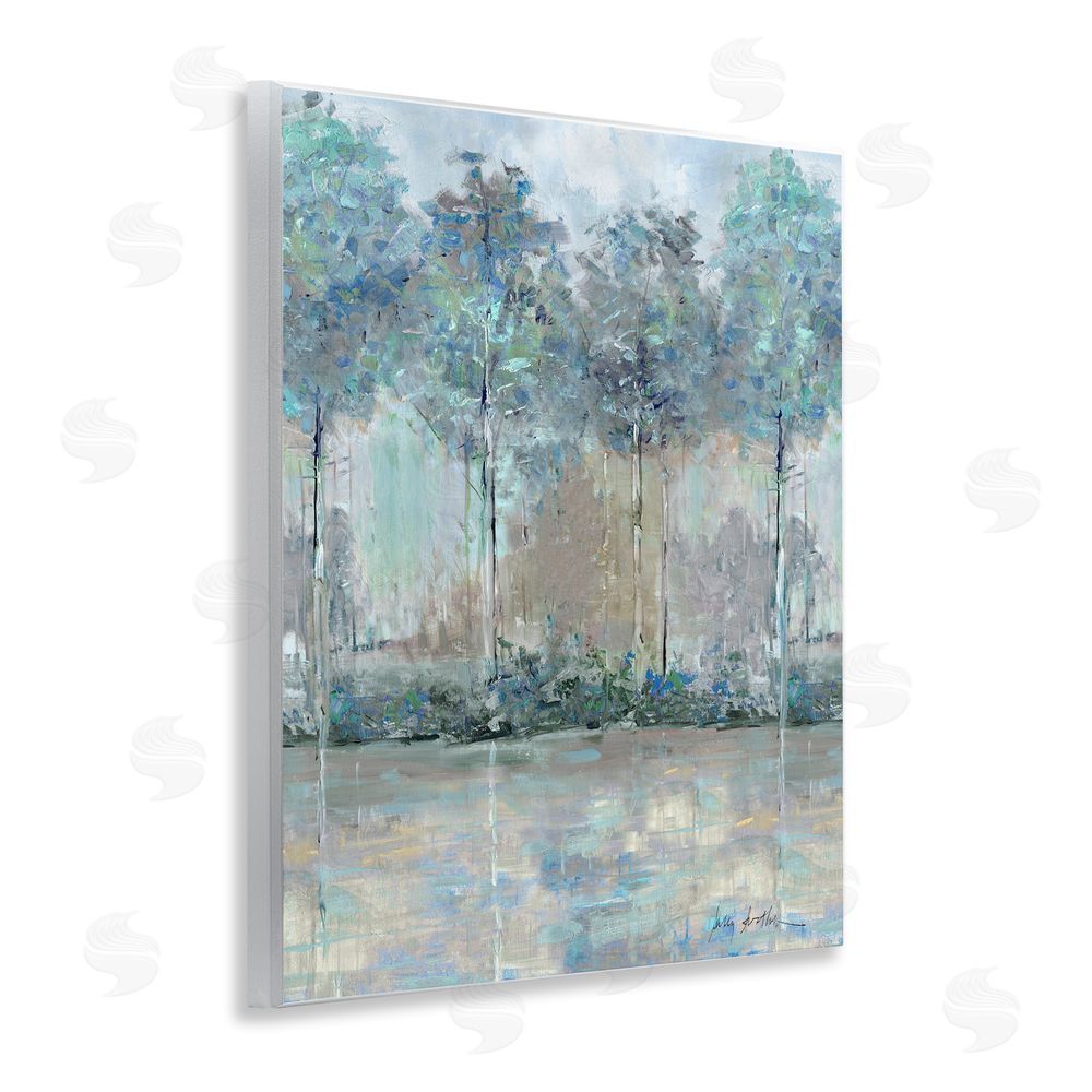 Sally Swatland Subdued Impression of Trees Wooden Wall Plaque Art Print