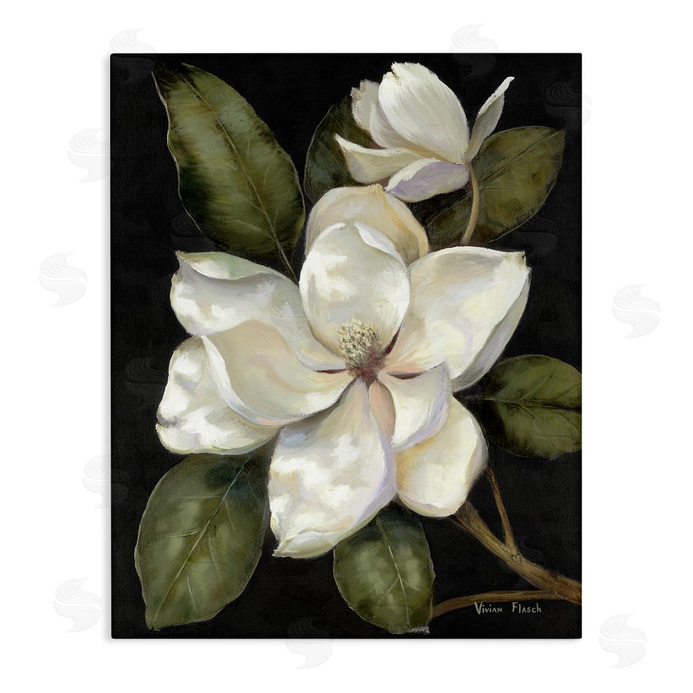 Nan Blooming Magnolia Buds Stretched Canvas Wall Art Print