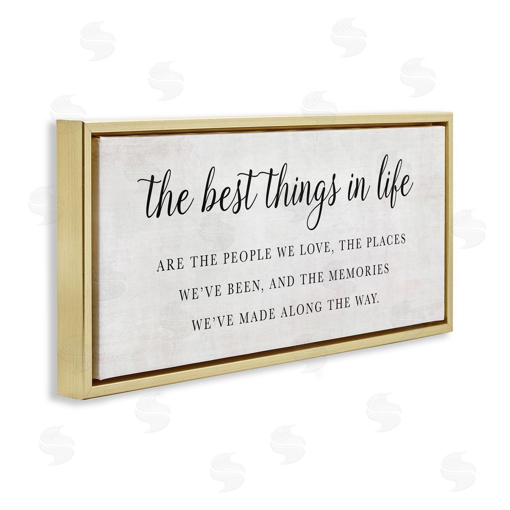 Natalie Carpentieri Best Things In Life Uplifting Gold Floating Frame Canvas Wall Art Print
