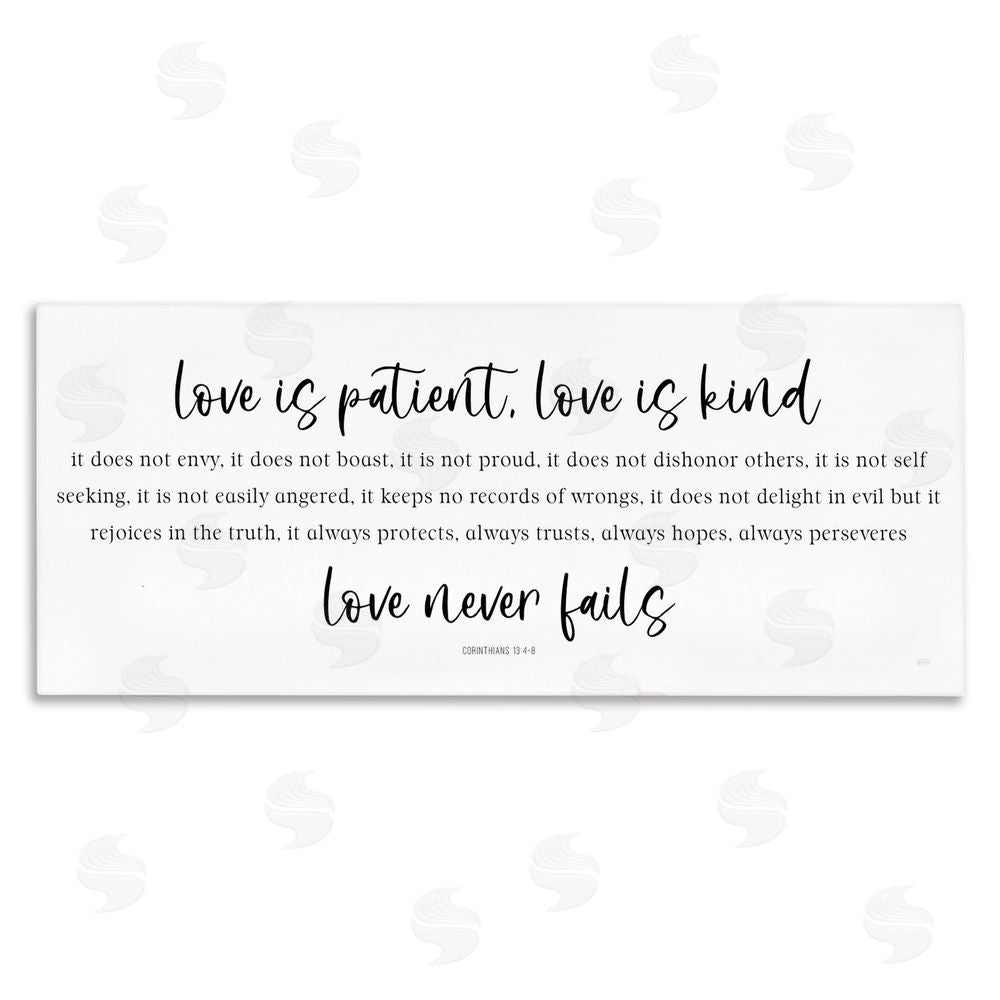 Natalie Carpentieri Love Never Fails Proverb Stretched Canvas Wall Art Print