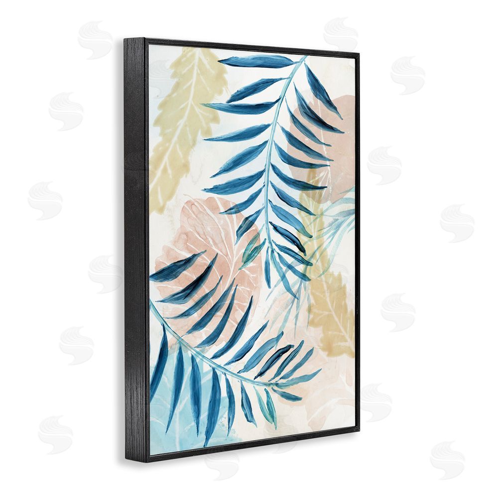 Nan Palm Fronds in Pastel Haze Black Framed Giclee Wall Art Print